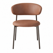 FARUS Soft Curved Back Dining Chair Dark Brown