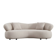 Avo Flowing 3-Seater Curved Sofa Fabric Grey