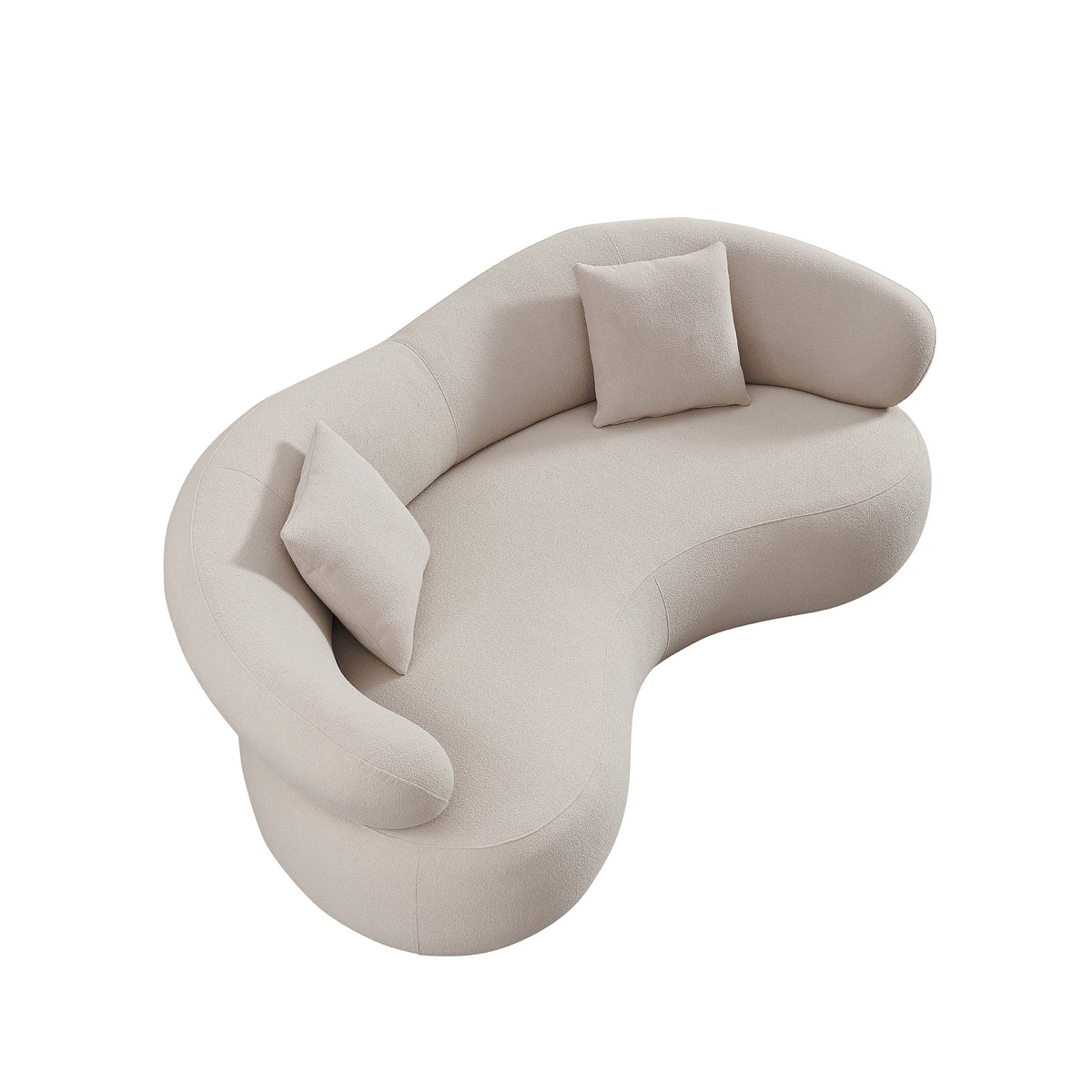 Avo Flowing 3-Seater Curved Sofa Fabric Grey
