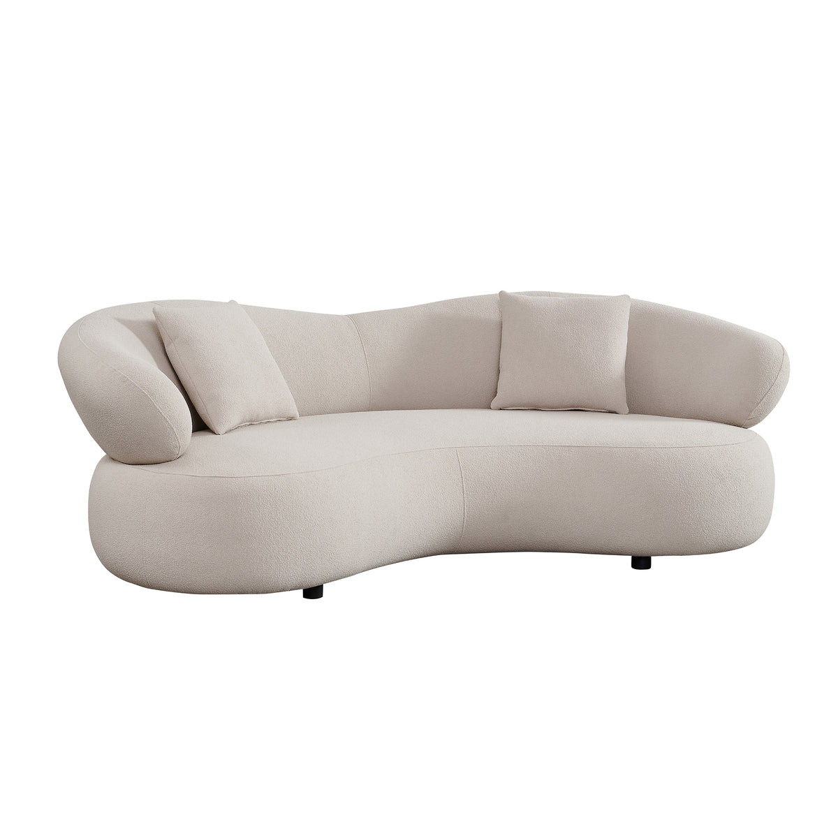 Avo Flowing 3-Seater Curved Sofa Fabric Grey