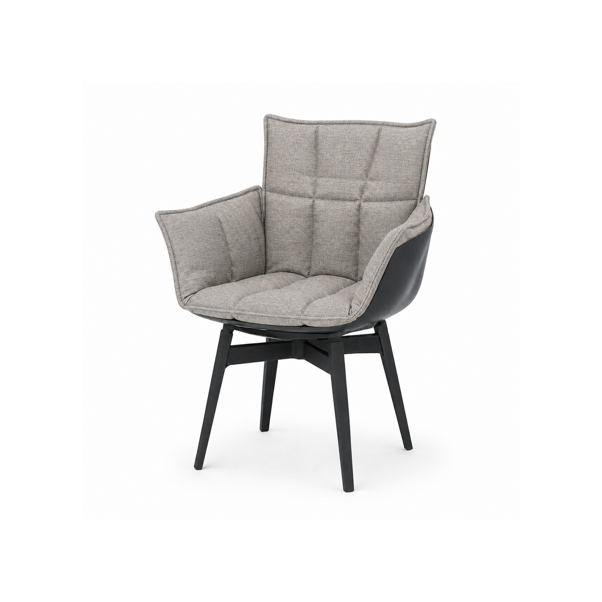 PADL Padded Grid Stitch Fabric Cushion Plastic Shell Chair