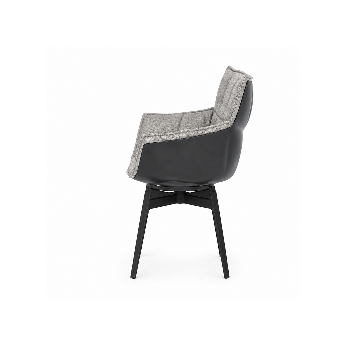 PADL Padded Grid Stitch Fabric Cushion Plastic Shell Chair
