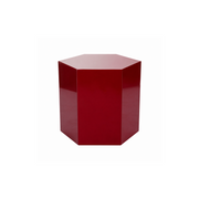 PARDAN Shiny Wine Red Solid Hex Block Side Table